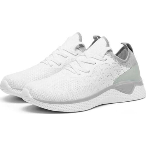 New womens sneakers fashion flying woven mesh lace-up shallow mouth non-slip lightweight comfortable large size casual shoes