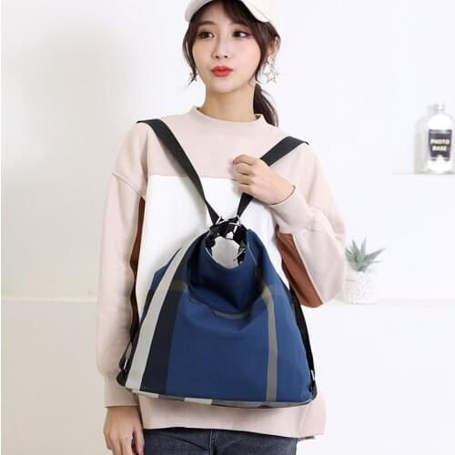 2020 new double shoulder bag womens nylon water proof Oxford cloth leisure travel outdoor womens backpack student school bag