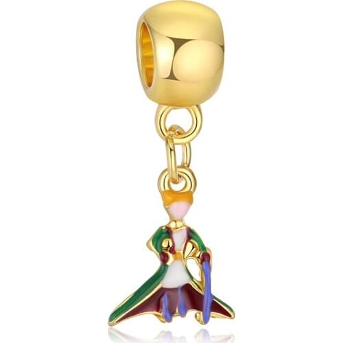 1Pcs New Cute Little Prince Pendant DIY Beads Suitable for Original Pandora Charm Bracelet Ladies Jewelry Making Gifts