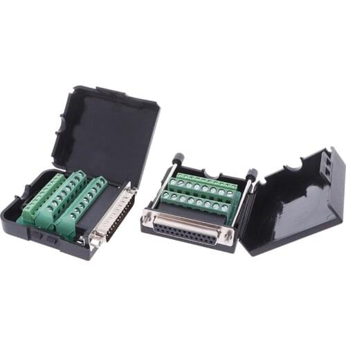 1pc Practical D-Sub DB25 25Pin Male Connector Terminals Module Screw Cable Plug Cover Solderless Connectors