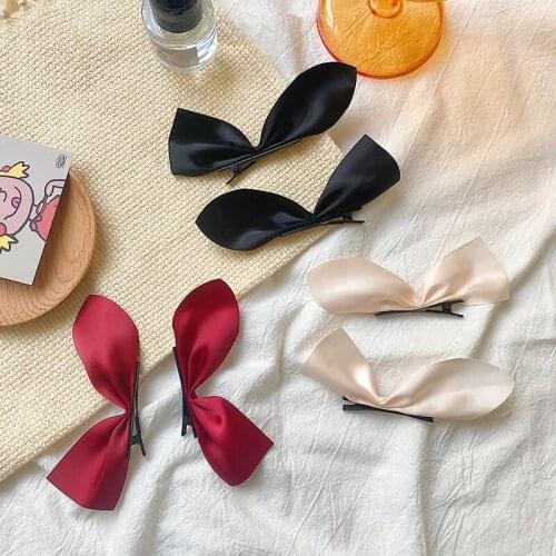 2021 Japanese Super Fairy Girl Hair Clips Black Half-piece Bow Hairpin for Girls Simple Headwear Fashion Hair Accessories
