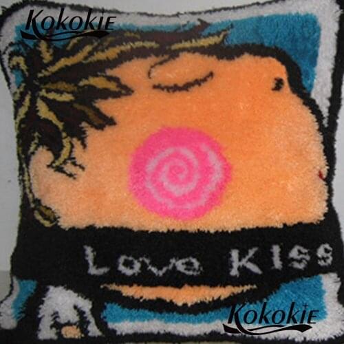Diy 3d cartoon cushion blanket embroidery thread latch hook rug making kits Cross-stitch Needlework Patchwork Pillowcase