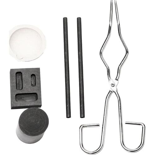 6pcs High Purity Graphite Crucible + Tong + Bowl + Combo Ingot Torch Melting Kit Tool Mould Set