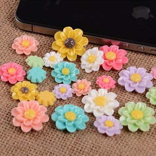 AAA Quality 22/17/12mm Random mixing Free shipping resin flat back beautiful flower for ornament 60pcs multicolor 009005081