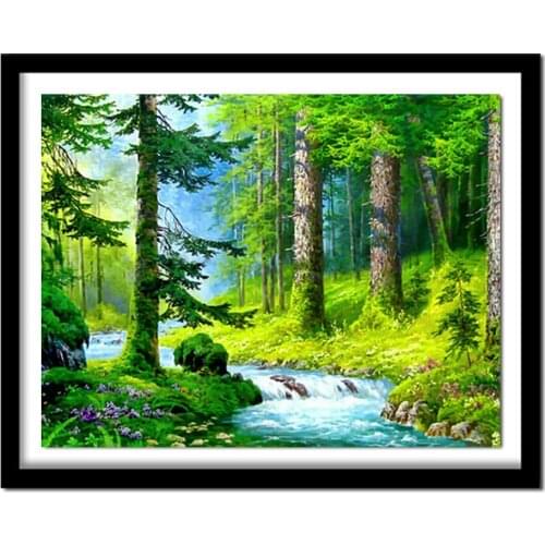 Tree Diamond Embroidery Wall Stickers Scenic Diamond Painting Cross Stitch Picture Rhinestones Handmade Diamond
