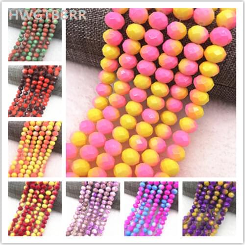 2018 New 6x4/8x6mm Rondelle Austria Faceted Crystal Glass Beads,Wheel Beads,Transit Beads,Bracelet Necklace For Jewelry Making