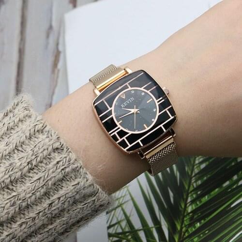 Square Luxury Ladies Bracelet Watches Creative Magnetic Quartz Watch Women Milanese Steel Strap Girls Magnet Clock Montre Femme