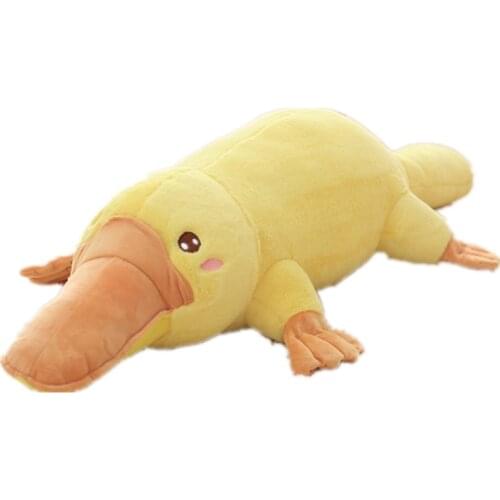 Dorimytrader 120cm Biggest Cartoon Lying Duck Plush Toy 47'' Big Soft Yellow Duck Stuffed Doll Sleeping Pillow Baby Gift DY61389