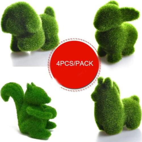 4pcs/pack Artificial grass animals grass land Garden decoration Handmade cute crafts party wedding home decor green grass art