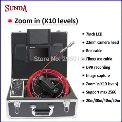2019 latest sewer drain pipe inspection camera with zoom in X10levels waterwell camera DVR CCTV camera max 256G image caputre