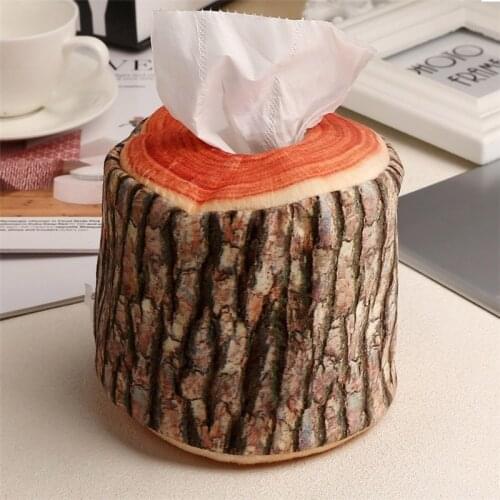 Imitation Tree Bark Tissue Box Napkin Paper Storage Holder Home Office Decor держатель для туалетной бумаги