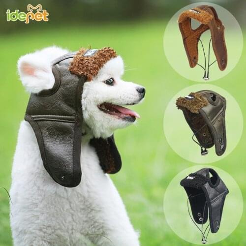 Dog Pilot Hat Leather Warm Dog Cap Cool Pet Caps For Dogs Hats Pets Products Funny Cosplay Pet Dog Halloween Hat For Chihuahua35