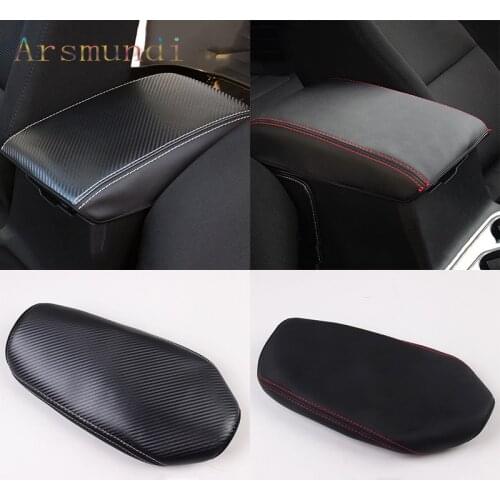 Leather Armrest Arm Rest Storage Console Box Top Mat Liner Pad Cover Cushion For Mazda CX-5 CX5 2017-2018 Auto accessories