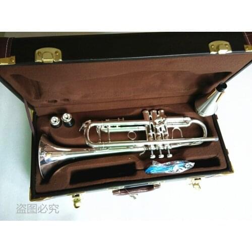 Hot Sell high-quality AB-190S Trumpet B Flat Silver Plated Professional Trumpet Musical Instruments with Case Free Shipping