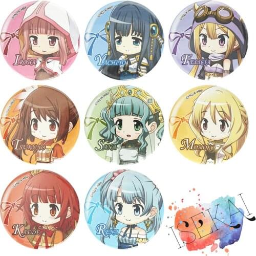 Magia Record Game Madoka Magica Anime Badge Kaname Madoka Felicia Yachiyo Kaede Momoko Sana Tsuruno Metal Badge Brooch Pins