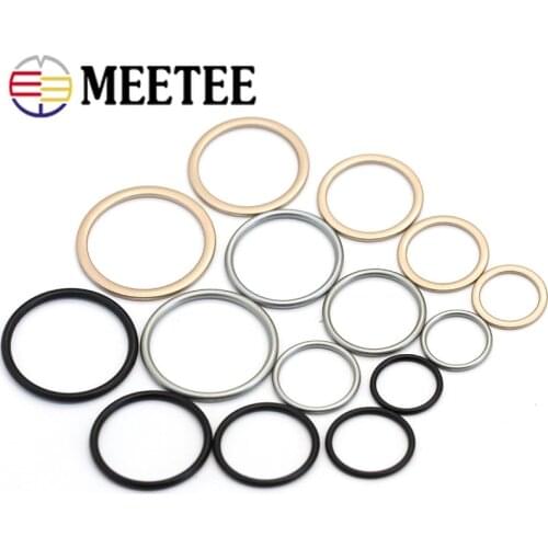 Meetee 10pcs 20-40mm O Ring Metal Round Circle Buckle for Clothing Bag Hats Decor Button DIY Belt Strap Dog Chain Hook Accessory