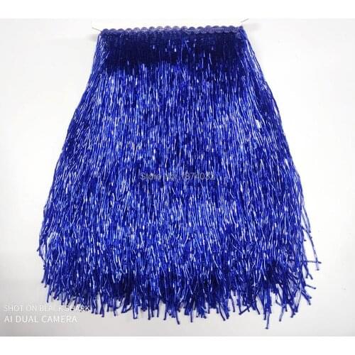 Sliver black beaded fringes trim for clothing beaded tassel trim 40cm for apparel designer bead tussel trim fringe SGTM2