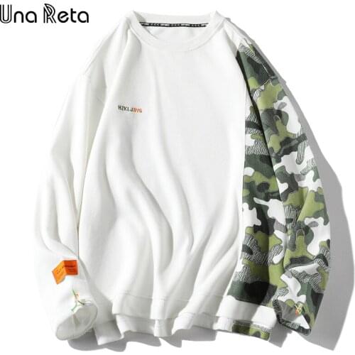 Una Reta Men Sweatshirt Fashion New Hip-Hop Hoodies Casual Men Camouflage Stitching Tracksuit Harajuku One Piece Sweatshirts