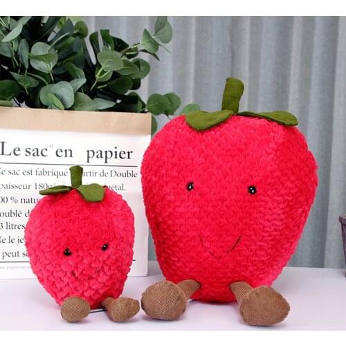 Soft stuffed plushie Simulation Strawberry Cotton Cute Fruit Pillow Creative Plush Toy Cushion Stuffed Toys for children gift