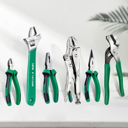 LAOA Multifunctional Pliers Set Wire Cutters Needle-nose/Diagonal/Locking Pliers Adjustable Wrench Water Pump Pliers