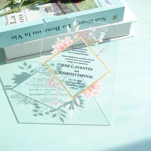 Fancy European Style Custom 10pcs Wedding Invitation Card Romantic Flower Invitations with Cheap Price