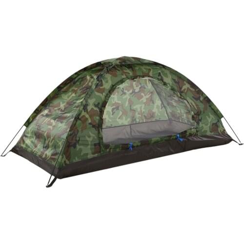 TOMSHOO 2 Persons Waterproof Camping Tent PU 1000mm Polyester Fabric Single Layer Tent For Outdoor Travel Hiking 200*130*110cm