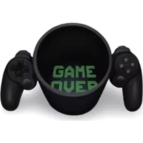 Personalized Creative Gamepad Shape Coffee Cup "Game Over" Letter Print in Bottom Inside Mugs Handle Controller Home PS4 Cup