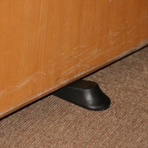 Plastic Door Stop Stoppers Door Block Wedges 5PCS Black