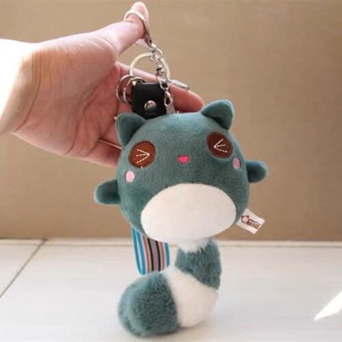 Plush pendant doll teddy bear w/long tail keychain schoolbag mobile phone accessories car key pendant plush toys stuffed animal