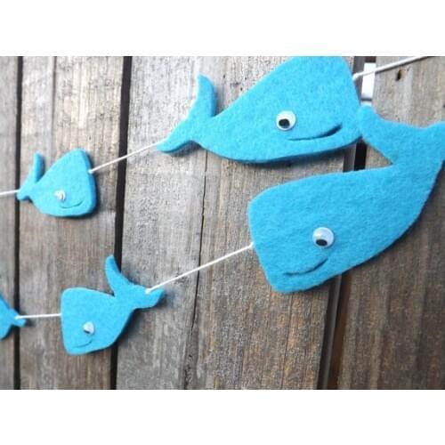 Lovely Whale Nursery felt Garlands Christening buntings banners Cabin wedding birthday bridal baby shower, Holiday banners