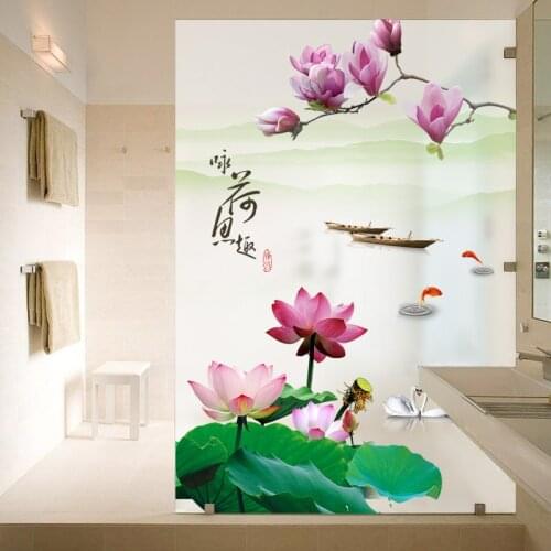 Custom Chinese Frosted Glass Sticker Transparent Opaque Film Bathroom Doors and Windows Custom Decorative Cellophane