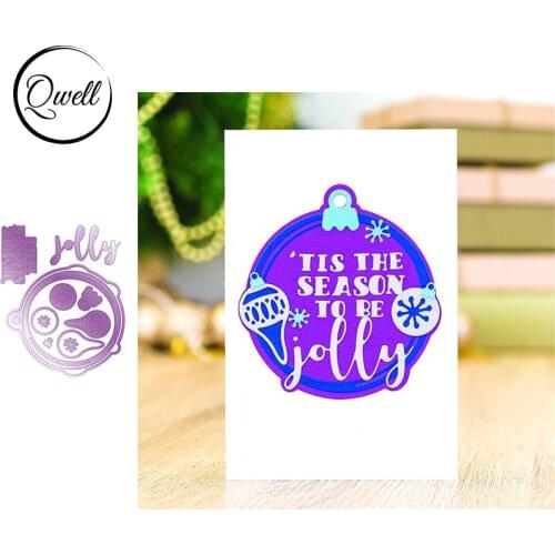 Qwell Glass Ball Jolly Words Letters Metal Cutting Dies Diy Craft Paper Album Cards Making Template 2020 New