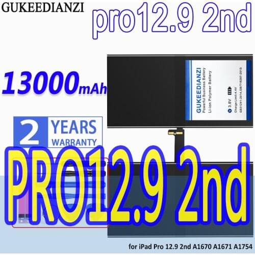High Capacity GUKEEDIANZI Battery pro12.9 2nd 13000mAh For iPad Pro 12.9 2nd A1670 A1671 A1821 Pro12.9 2nd