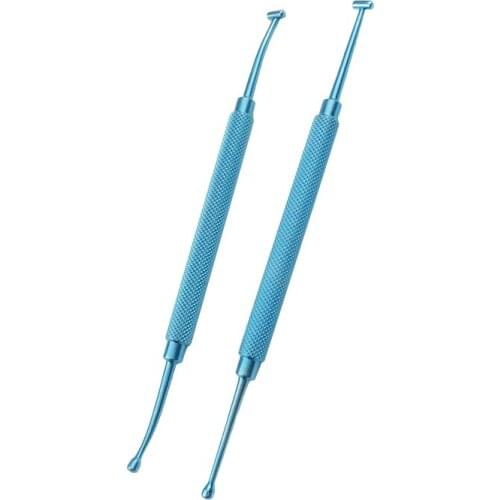 Titanium Double-ended T Scleral Depressor Tweezers Ophthalmic Forceps with Pocket Clip Autoclavable Ophthalmic Instruments