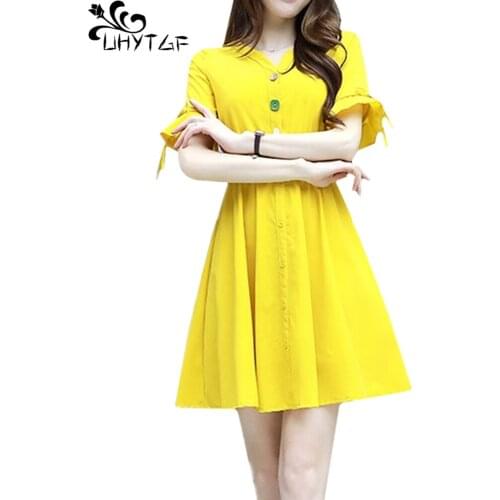 Розовые летние платья UHYTGF China At AliExpress