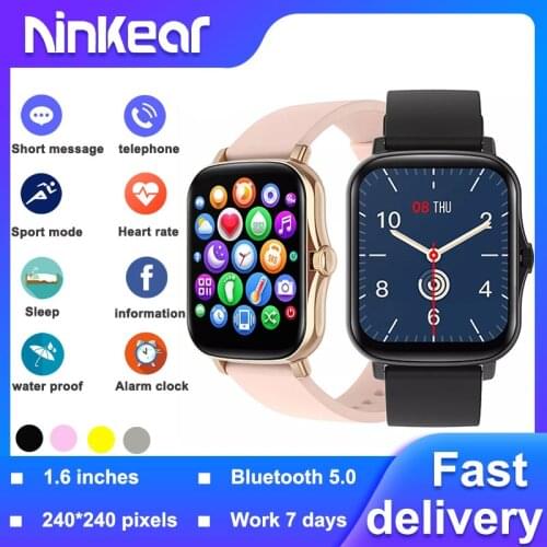 Ninkear P8 Plus Smart Watch 1.69 Inch IP68 Waterproof Healthy Sleeping Heart Rate Pedometer Smart Sports Watch for Men and Women