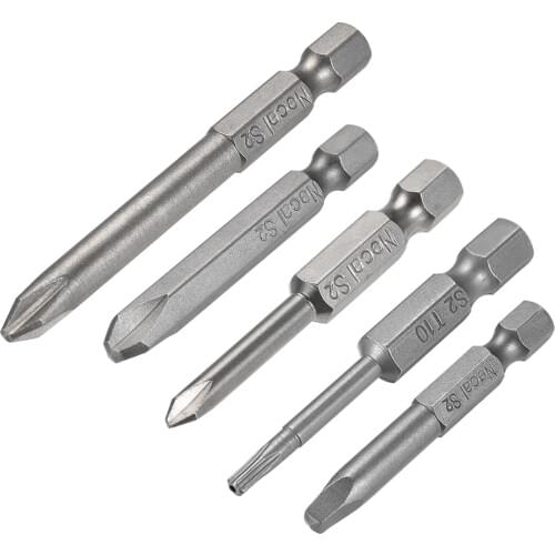 Uxcell Screwdriver Bits Hex Shank 50/65mm Length Phillips Cross Magnetic Screw Driver S2 for Electric Air Drills and so Fort