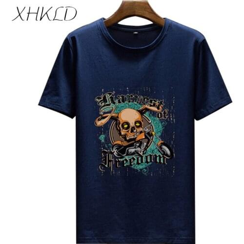 XHKLD Mens clothing summer Funny Hip-hop printed tshirt 100% Cotton Fitness O-Neck Short sleeve top tees camisetas hombre