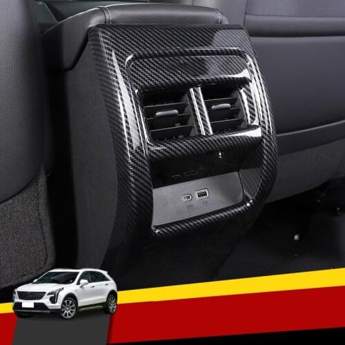 Rear exhaust tuyere frame carbon fiber charging frame car interior anti-slip anti-scratch sequins For Cadillac XT4 2018 2019
