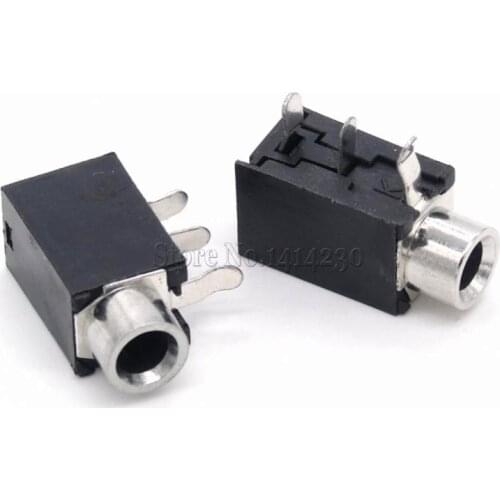 10Pcs 3.5MM Metal Head Headphone Jack Female Audio Jack PJ-316 3 pin DIP-3 PJ316