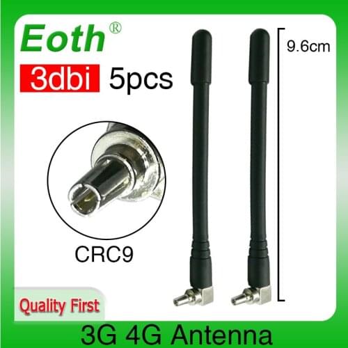 5pcs 3G 4G LTE Antenna 3dbi with CRC9 plug connector 1920-2670 Mhz antena for lte repeater 4g wireless modem antenne antennas