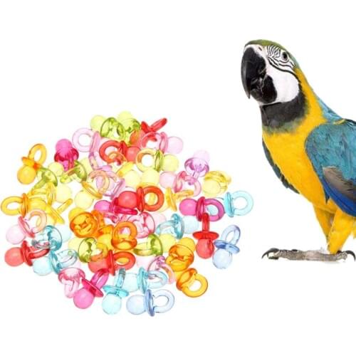 50pcs Parrot Bird Nipple Bite Chew Toys Acrylic Colorful DIY Accessories