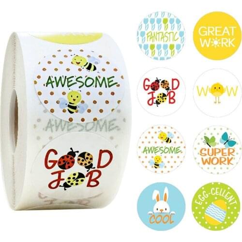 500 Pcs/roll Teacher Reward Stickers for Children (Spring Theme) for Students Teachers Classroom Use Kids Toys Stickers