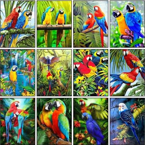 Diamond Painting Animals Full Square 5D DIY Parrot Diamond Embroidery Bird Rhinestones Mosaic Parrot Cross Stitch Home Decor