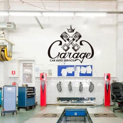 Car Auto Service Garage Piston Crown Wall Sticker Vehicle Repair Studio Valve Wall Decal Vinyl Shop Home Decor