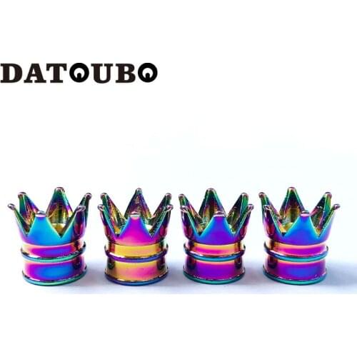 DATOUBO 16 pcs/8 pcs aluminum multi Neon Chrome Crown Car Tire Valve caps Novelty Motorcycle Tyre Air Wheel Dust Caps