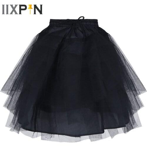 Kids Girls Ballet Skirts Dance Dress 3 Layers Net Petticoat Underskirt Crinoline Slip Petticoat for Flower Girls Wedding Dress