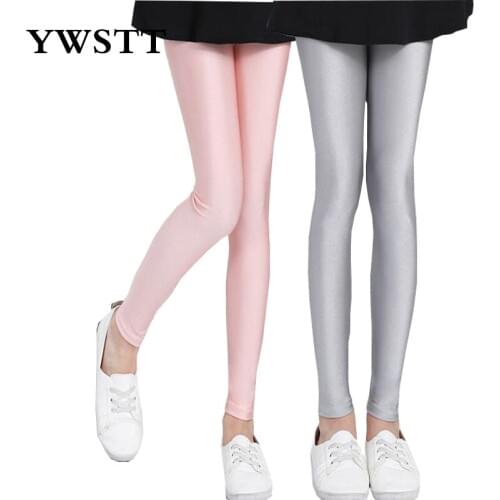 Kids 2018 Girls Leggings ChildrensTrousers Spring Autumn Shiny Leggings Pants Girls pPants 4 6 8 10 12 Girls Dance pants