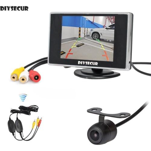 DIYSECUR Wireless 3.5 inch TFT LCD Car Monitor Rear View Camera Kit Reversing Camera Parking Assistance System