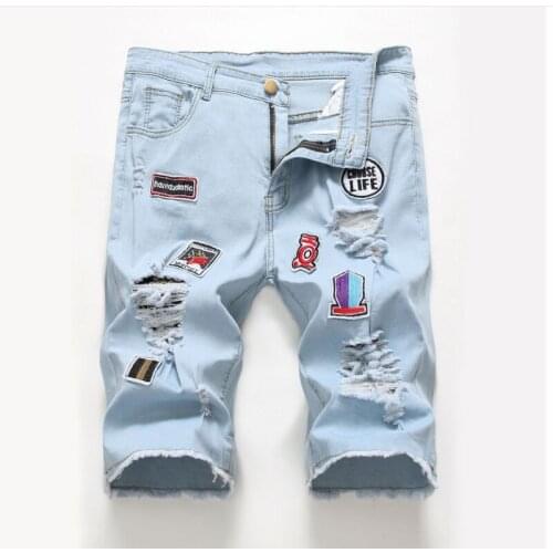 Mens Jeans New Personality Mens Fashion Streetwear Summer Comfortable Breathable Casual Hole Patch Jeans Skinny Jeans Men